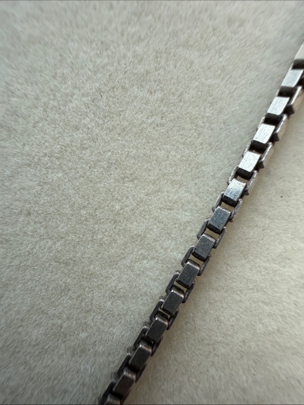 Silver Box Chain Necklace - Stamped Italy 925 24” - Picture 4 of 5